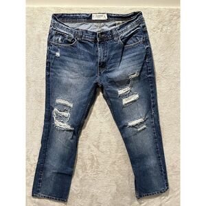 Jeanius by Akademiks Jeans‎ Men's Size 34x30 Distressed Dark Denim